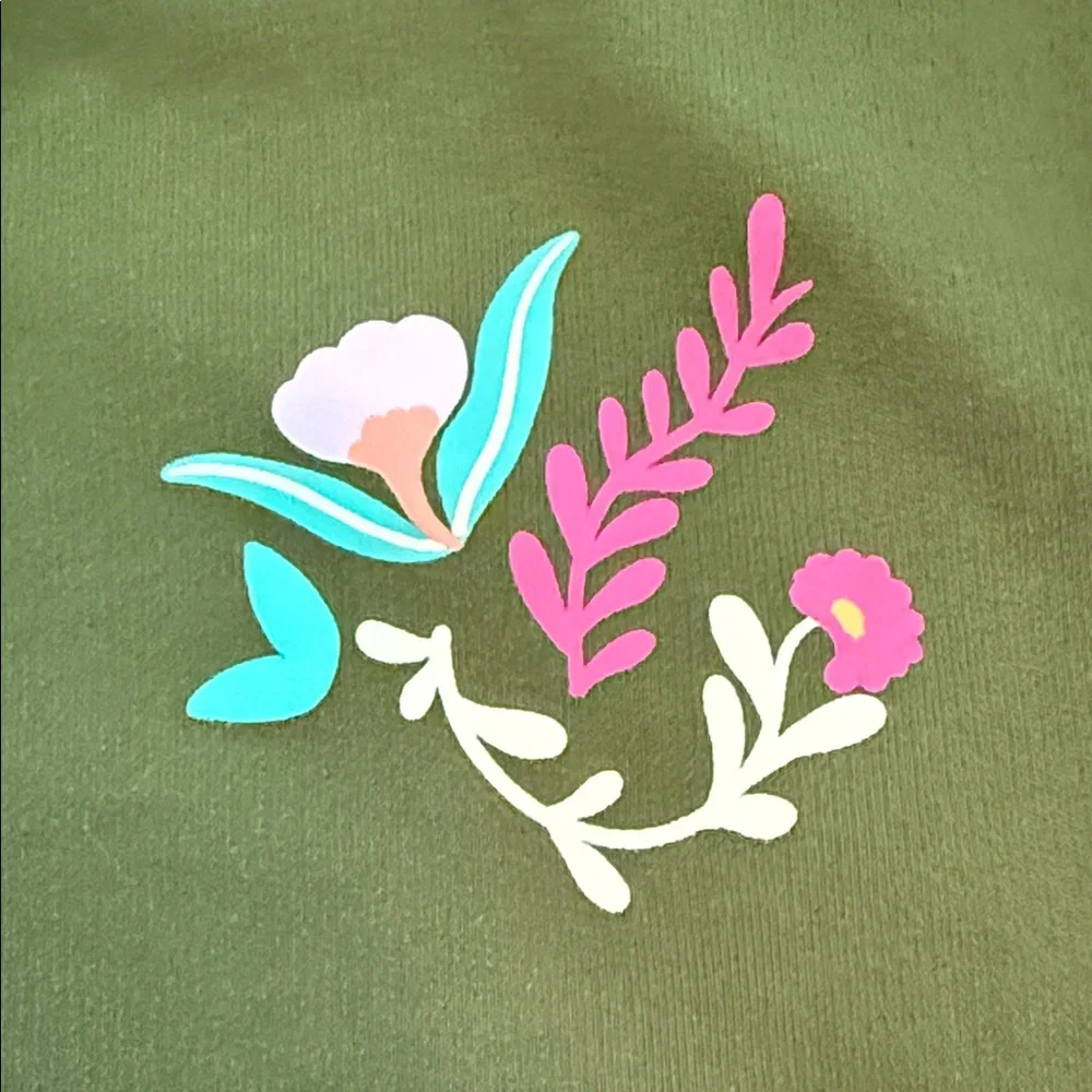 Target Green Kids Lightweight Sweatshirt with Floral Design, size M - 8.
